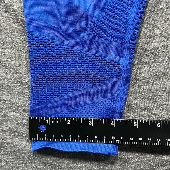 Fabletics Blue Mosaic High Waisted 7/8 Seamless Leggings Mesh Panels No Tag Sz S - Picture 6 of 10